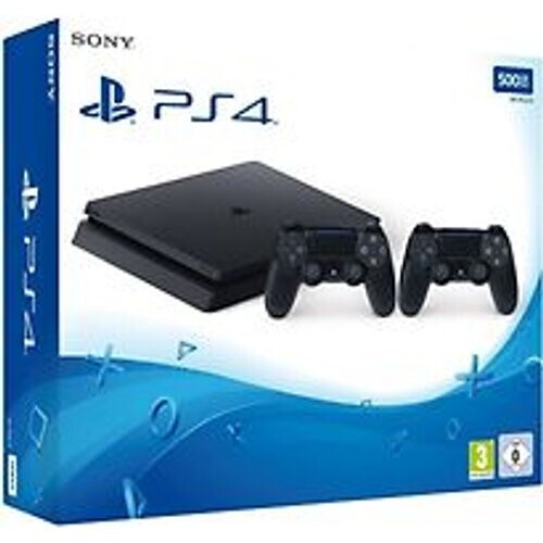 Sony Playstation 4 slim 500 GB [incl. 2 draadloze controllers] zwart Tweedehands