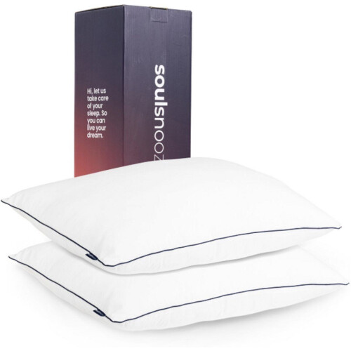 Soulsnooze Luxe Hoofdkussens - Set van 2 - 40x80 cm - Medium - Aanpasbaar & Anti-Allergie (2 stuks)