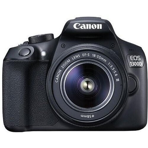 Spiegelreflex - Canon EOS 1300D Zwart + Lens EF-S 18-55mm f/3.5-5.6III Tweedehands