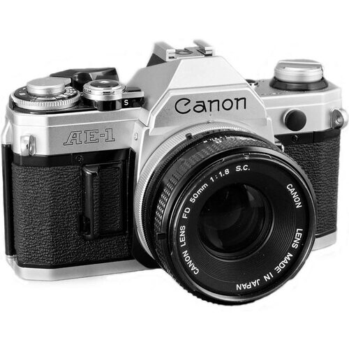 Spiegelreflexcamera AE-1 - Zwart/Grijs + Canon FD 50mm f/1.8 f/1.8 Tweedehands