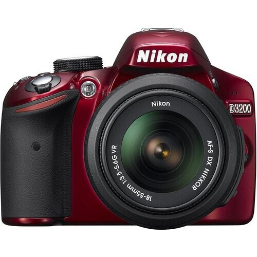 Spiegelreflexcamera D3200 - Rood + Nikon Nikkor AF-S DX 18-55mm f/3.5-5.6G VR f/3.5-5.6 Tweedehands