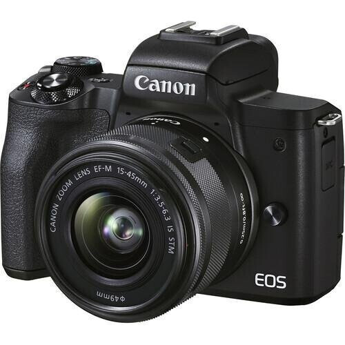 Spiegelreflexcamera EOS M50 Mark II - Zwart + Canon Zoom Lens EF-M 15-45mm f/3.5-6.3 IS STM f/3.5-6.3 Tweedehands