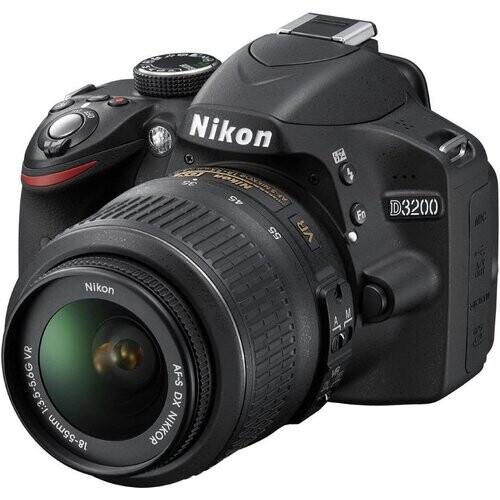 Spiegelreflexcamera - Nikon D3200 Zwart + Lens Nikon AF-S DX Nikkor 18-55mm f/3.5-5.6 VR II Tweedehands