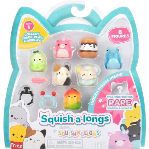 Squish-A-Longs Mini Squish - 8 Pack met accessoires - 2,5 cm (8 stuks)