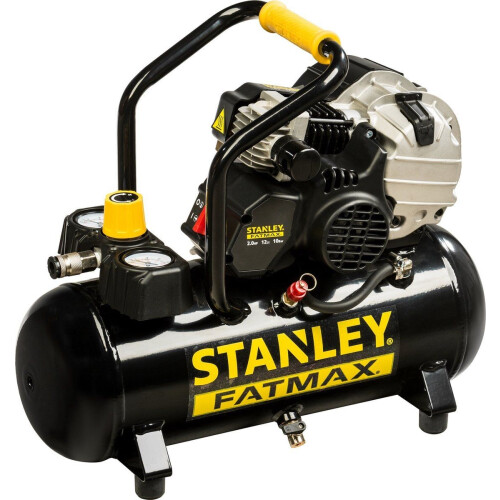 Stanley HY 227/10/12 FMXCM0 - Luchtcompressor 10Bar - 12L - Geïntegreerd Handvat - Zwart Tweedehands