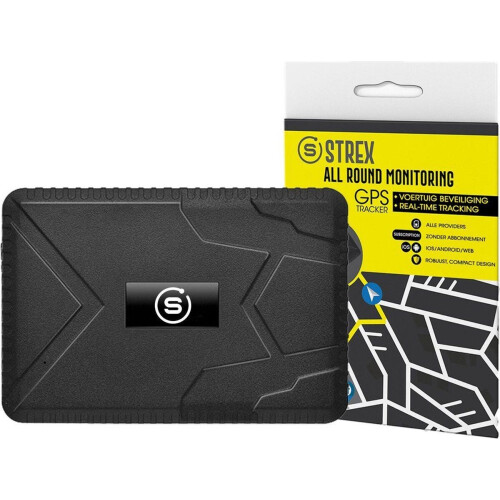 Strex GPS Tracker - Realtime Volgsysteem - 120 Dagen Accu - IP65 Waterdicht - Zwart