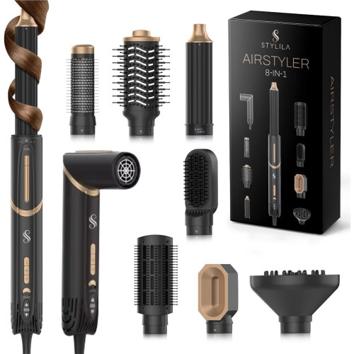 Stylila® 8-in-1 Airstyler - Multistyler - 110.000 RPM motor - Zwart