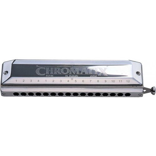 Suzuki SCX-64 - Chromatische mondharmonica - 16 gaten 64 tonen - Zwart/chroom
