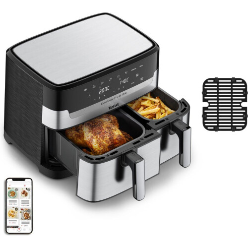 Tefal Dual Easy Fry&Grill EY905D - Heteluchtfriteuse XXL - 8,3L - RVS - 2700W