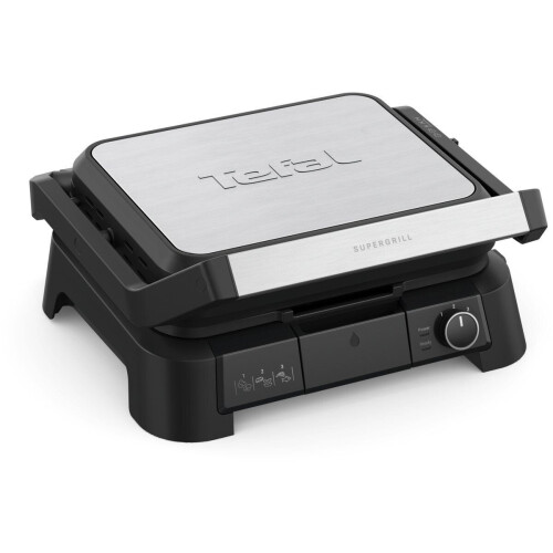 Tefal SuperGrill GC510D - Contactgrill 3-in-1 - Barbecue en ovenstand - RVS zwart