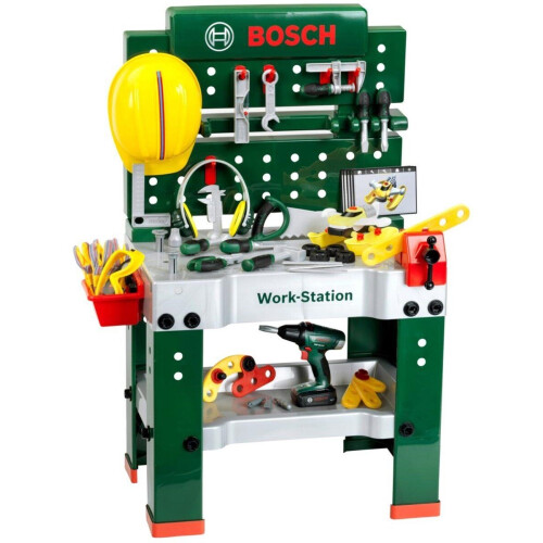 Theo Klein - Bosch werkbank - Speelgoedwerkbank met accessoires - 61 cm x 44,5 cm x 101 cm Tweedehands