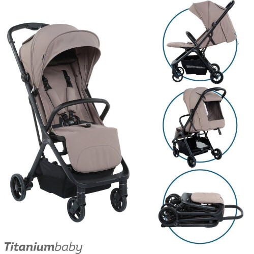Titanium Baby Pulse - Buggy - Verstelbare rugleuning - Donker Taupe Tweedehands