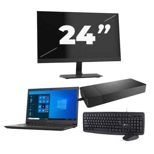 Toshiba Dynabook Tecra A40-G-18H - Intel Core i3-10e Generatie - 14 inch - 8GB RAM - 256GB SSD - Windows 11 Home + 1x 24 inch Monitor Tweedehands