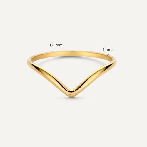 TOV ESSENTIALS - Wishbone Ring - 14 karaat goud - maat 60