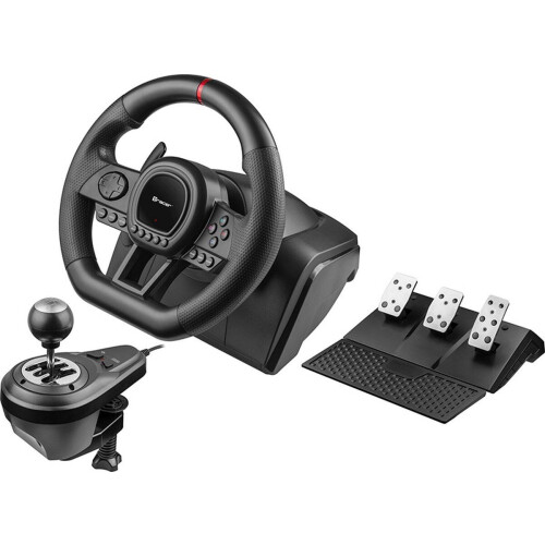 Tracer Gaming Stuurwiel - 6 in 1 Stuur - Pedalen en Versnellingspook - PC/PS4/PS3/Xbox One/Switch