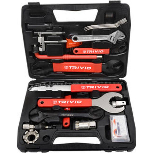 Trivio - Fietsgereedschap Starter Gereedschapskoffer 18 Delig - Zwart