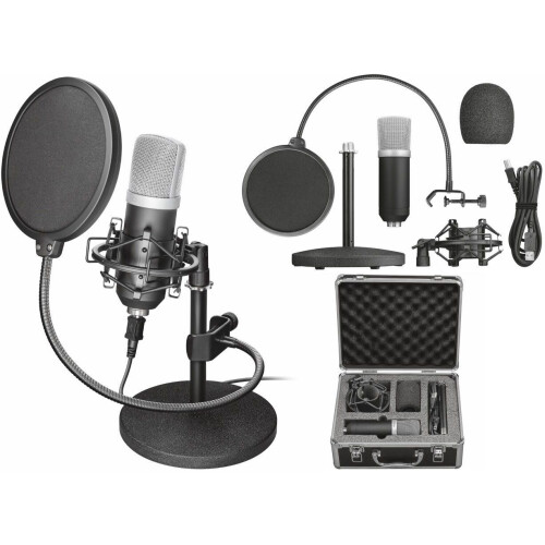 Trust GXT 252 Emita - USB-studiomicrofoon - Cardioïde opnamepatroon - Inclusief flightcase Tweedehands