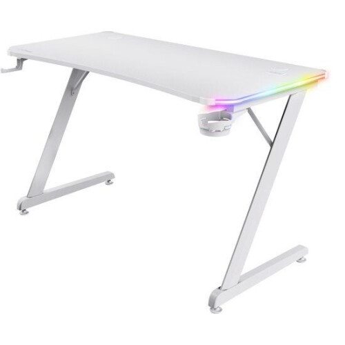Trust GXT 709W Luminus Gaming Bureau - RGB Verlichting - Bekerhouder - Headset houder - Wit