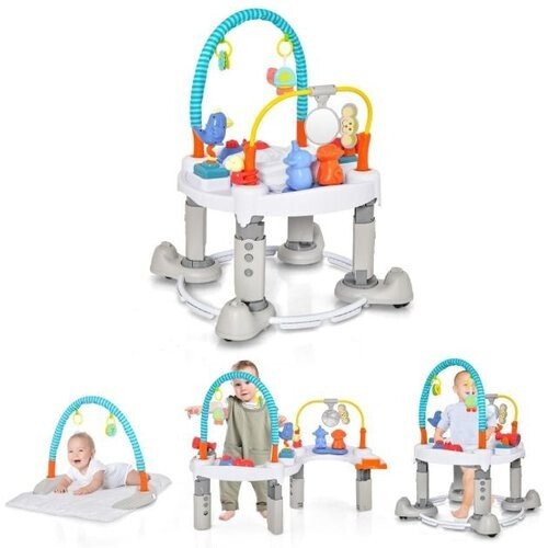 Tweedekans 4 in 1 Babyspeeltoestel met 3 Verstelbare Hoogtes & 3 Modi/Muziek/Speelgoed 360° Draaibaar Zitje voor Baby's van 0-2 Jaar Tweedehands
