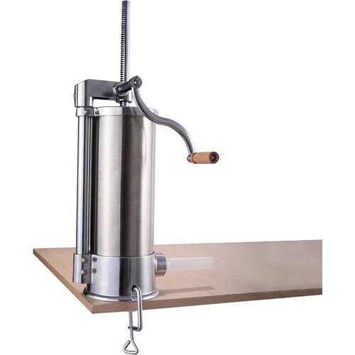 Tweedekans 5 kg Manuele RVS Worstenvuller met Tafelklem en 6 Vulbuizen