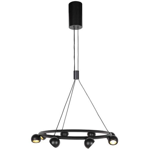 Tweedekans 8-lichts zwarte ronde hanglamp Marcadore ø60 cm - Draaibaar, in hoogte verstelbaar, kunststof/metaal - Steinhauer Tweedehands