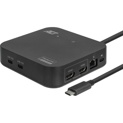 Tweedekans ACT Usb C Dual 4K Monitor DisplayLink Docking Station Tweedehands