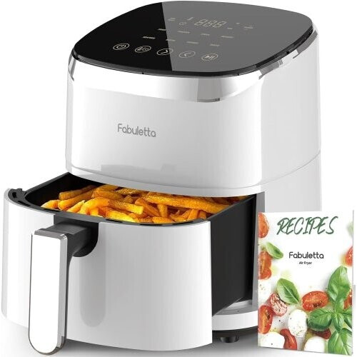 Tweedekans Fabuletta Airfryer Compact 4QT - Circa 4 Liter Inhoud – LED-Touchscreen - Zilver Tweedehands