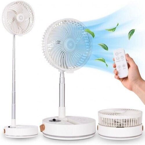 Tweedekans Aironex Opvouwbare Draagbare Ventilator – Stille Tafelventilator & Staande Ventilator – USB Oplaadbaar en Draadloos met LED-licht – Compacte Mini Ventilator voor Bureau, Slaapkamer, Thuis, Kantoor & Camping - Ventilatoren Tweedehands
