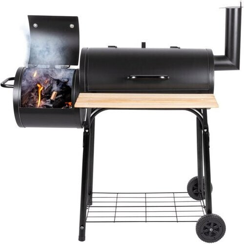 Tweedekans alpina Smokerbarbecue - BBQ Smoker - met Aparte Smoker - Instelbare Schoorsteen - 104 x 58 x 114 cm Tweedehands