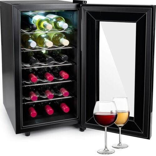 Tweedekans Alpina Wijnklimaatkast - 240V - Tot 22°C - Max. 18 Flessen - 49 x 34.5 x 66cm - Zwart Tweedehands