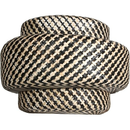 Tweedekans AN Lampenkap Bamboe 53 × 40 cm – Crème/Zwart Tweedehands