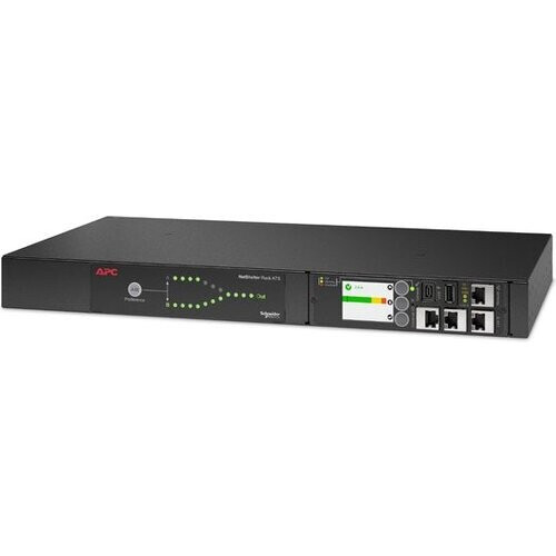 Tweedekans APC Automatische Overdrachtsschakelaar AP4423A – Voorzien Van LCD Kleurendisplay En Overspanningsbeveiliging En 1U Rackmontage – Voor Serverkasten En Datacenters – Zwart Metaal En Kunststof – 3700 VA Tweedehands
