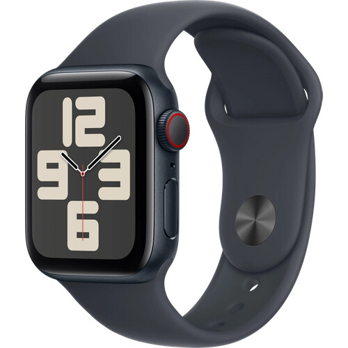 Tweedekans Apple Watch SE 2024 4G 40mm Midnight Sportband S/M Tweedehands
