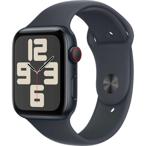 Tweedekans Apple Watch SE 2024 4G 44mm Midnight Sportband S/M