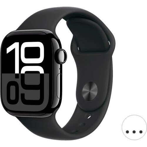 Tweedekans Apple Watch Series 10 42mm - Diamantzwart Aluminium - Zwart Sportbandje Tweedehands