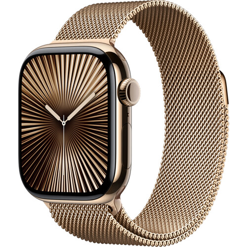 Tweedekans Apple Watch Series 10 4G 42mm Titanium Goud Milanese Band Tweedehands