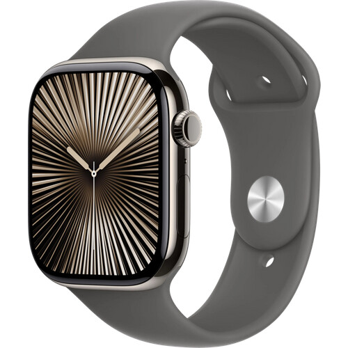 Tweedekans Apple Watch Series 10 4G 46mm Titanium Zilver Sportband M/L Tweedehands