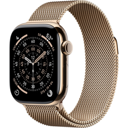 Tweedekans Apple Watch Series 11 Cellular 42mm Titanium  Goud Milanese Band Tweedehands
