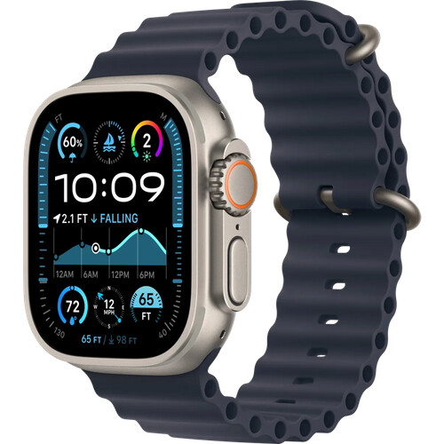 Tweedekans Apple Watch Ultra 2 4G 49mm Zilver Ocean Band Blauw Tweedehands