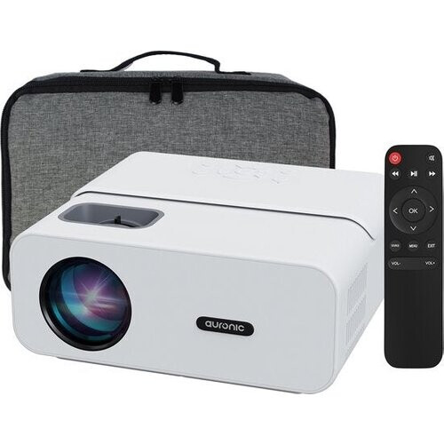 Tweedekans Auronic Beamer - WiFi - 170 inch Projector - Full HD - HDMI-kabel, Afstandsbediening, Projectiescherm en Draagtas - Wit Tweedehands