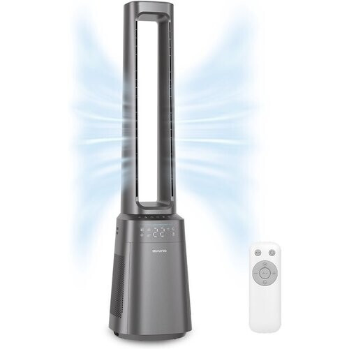 Tweedekans Auronic Bladloze Torenventilator met Luchtreiniger – H13 HEPA – 10 Windstanden – Grijs Tweedehands