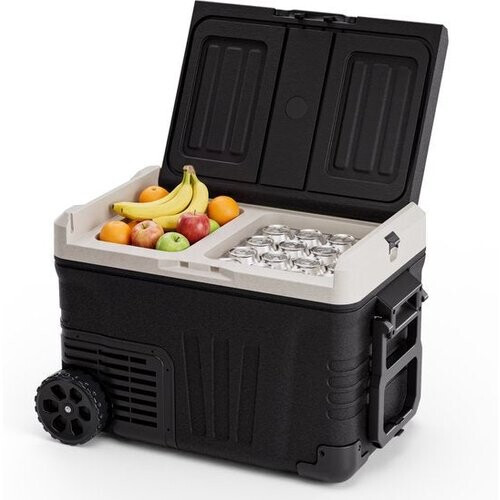 Tweedekans Auronic Elektrische Koelbox - Compressor - 2 Zones - 33L - 12/24V en 240V - Koelen en Vriezen - Camping Koelkast - Frigobox Auto - Met Wielen en Hendel - Zwart Tweedehands