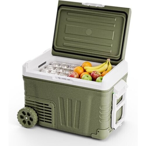 Tweedekans Auronic Elektrische Koelbox - Compressor - 35L - 12V en 240 volt - Camping Koelkast - Frigobox Auto - Met Wielen en Hendel - Groen Tweedehands