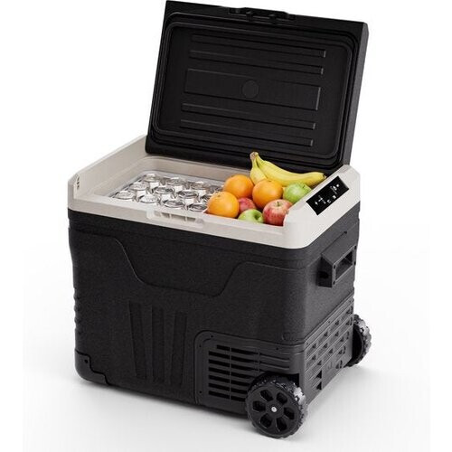 Tweedekans Auronic Elektrische Koelbox - Compressor - 50L - 12V en 240 volt - Camping Koelkast - Frigobox Auto - Met Wielen en Hendel - Zwart Tweedehands