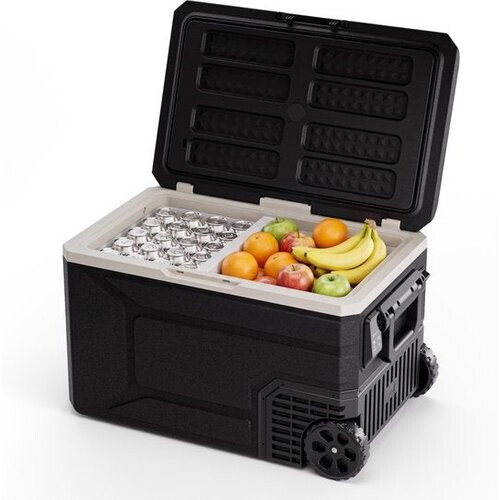 Tweedekans Auronic Elektrische Koelbox - Compressor - 64L - 12V en 240 volt - Camping Koelkast - Frigobox Auto - Met Wielen en Hendel - Zwart Tweedehands