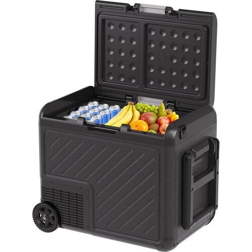 Tweedekans Auronic Elektrische Koelbox - Compressor - Met Wielen - 12V 230 Volt - Auto - 50L - Zwart/Grijs Tweedehands