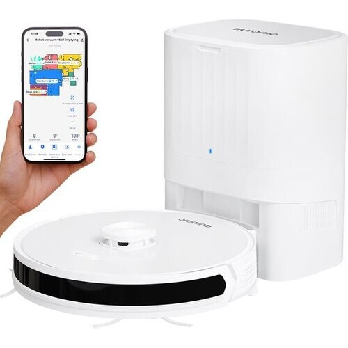 Tweedekans Auronic Robotstofzuiger - Met Dweilfunctie - WiFi en App - Laadstation - Huisdieren - Dweilrobot - Laser Navigatie - Automatisch Leegstation - Wit Tweedehands
