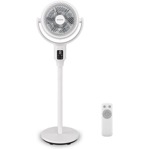 Tweedekans Auronic Statiefventilator - Staande Tafel en Vloerventilator - 9 Standen en Timer - Luchtkoeler - Stil - Met Afstandsbediening en Display - Fan - Wit Tweedehands