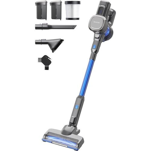 Tweedekans Auronic Steelstofzuiger - Draadloos - Zonder Zak - Op Accu - Zelfstaand - 220W - Extra Batterij - Vacuum Cleaner - Grijs/Blauw Tweedehands