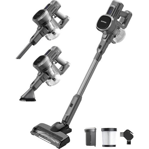 Tweedekans Auronic Steelstofzuiger - Draadloos - Zonder Zak - Op Accu - Zelfstaand - 220W - Extra Batterij - Stofzuiger - Grijs Tweedehands